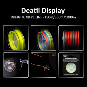 Noeby Infinite Braid X8 0,181mm 300m 16lb PE1, Multi-Colour