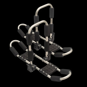 Double Car roof rack system with black rubber pads 